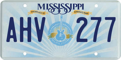 MS license plate AHV277