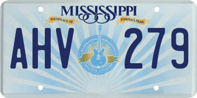 MS license plate AHV279