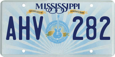 MS license plate AHV282