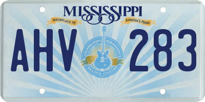 MS license plate AHV283