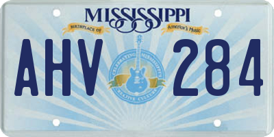 MS license plate AHV284