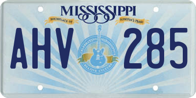 MS license plate AHV285