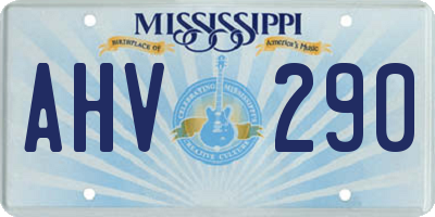 MS license plate AHV290