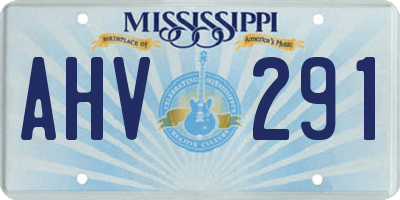 MS license plate AHV291