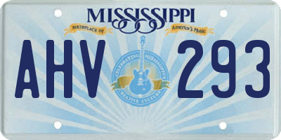 MS license plate AHV293