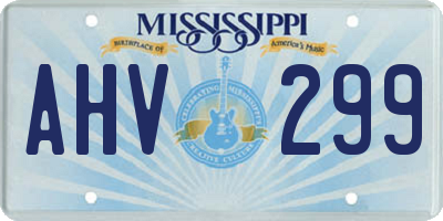 MS license plate AHV299