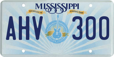 MS license plate AHV300