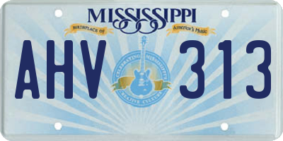 MS license plate AHV313
