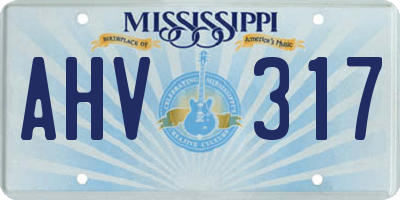 MS license plate AHV317