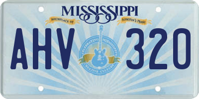 MS license plate AHV320