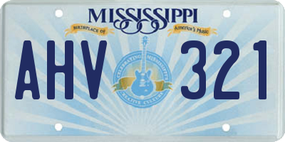 MS license plate AHV321