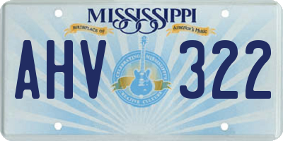 MS license plate AHV322