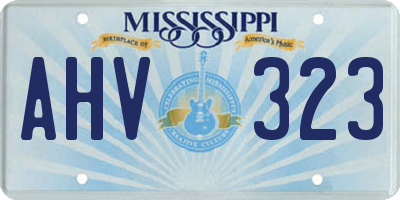 MS license plate AHV323