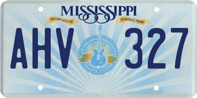 MS license plate AHV327