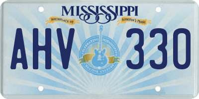 MS license plate AHV330