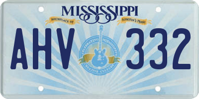 MS license plate AHV332