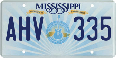 MS license plate AHV335