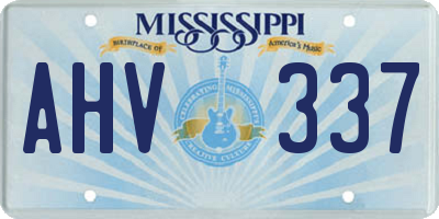 MS license plate AHV337