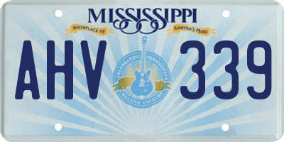 MS license plate AHV339