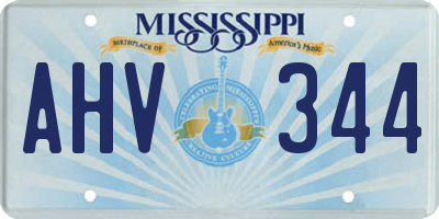MS license plate AHV344