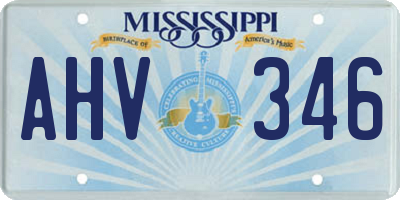 MS license plate AHV346
