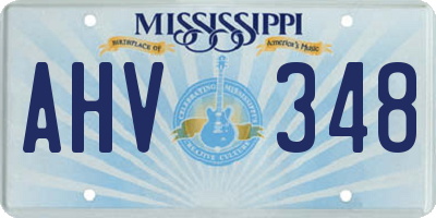 MS license plate AHV348