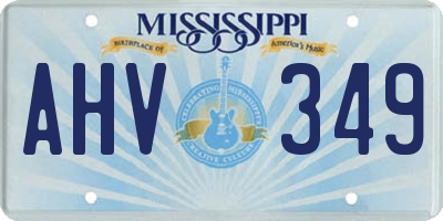 MS license plate AHV349