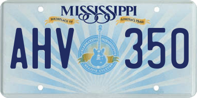 MS license plate AHV350