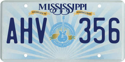 MS license plate AHV356