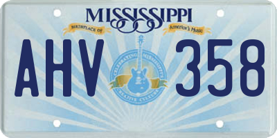 MS license plate AHV358