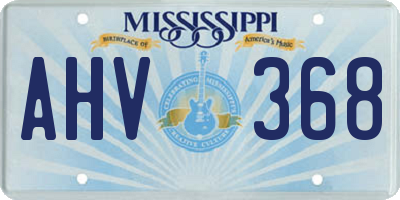 MS license plate AHV368