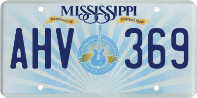 MS license plate AHV369
