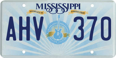 MS license plate AHV370