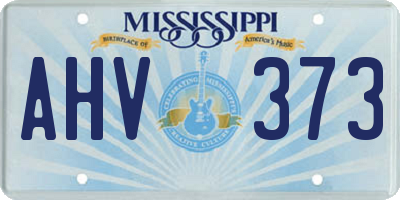 MS license plate AHV373