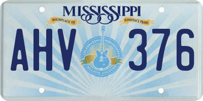 MS license plate AHV376
