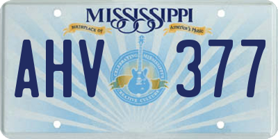 MS license plate AHV377