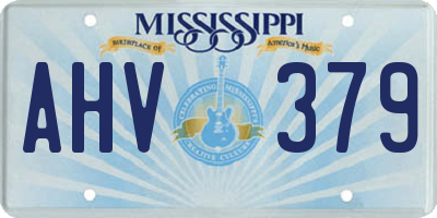 MS license plate AHV379