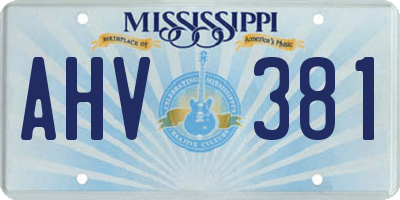 MS license plate AHV381
