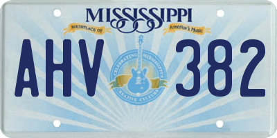 MS license plate AHV382