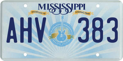 MS license plate AHV383