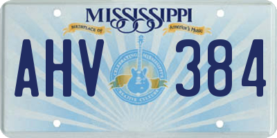 MS license plate AHV384
