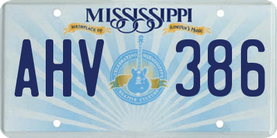 MS license plate AHV386