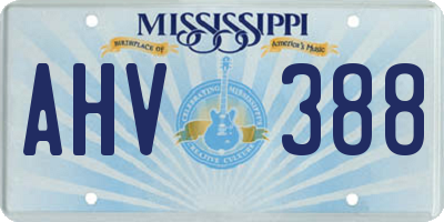 MS license plate AHV388