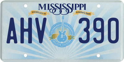 MS license plate AHV390