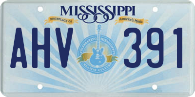 MS license plate AHV391