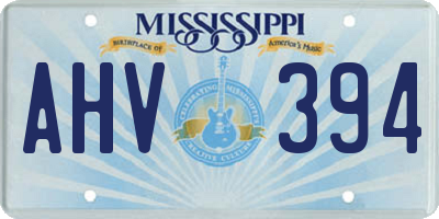 MS license plate AHV394