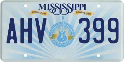 MS license plate AHV399
