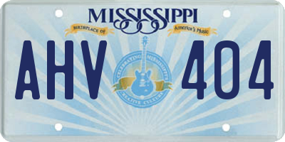 MS license plate AHV404