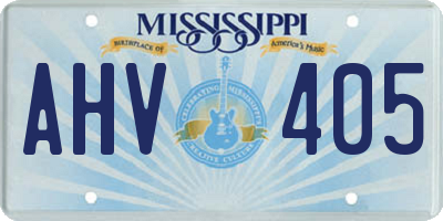 MS license plate AHV405