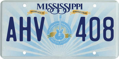 MS license plate AHV408